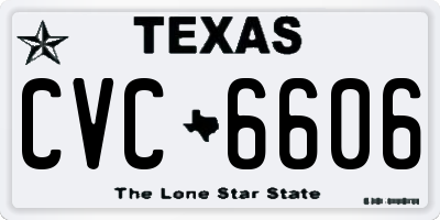 TX license plate CVC6606