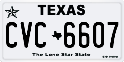 TX license plate CVC6607