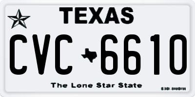 TX license plate CVC6610