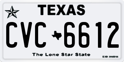TX license plate CVC6612