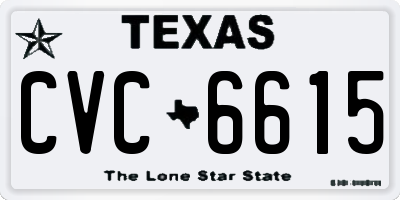 TX license plate CVC6615