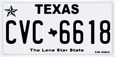 TX license plate CVC6618