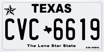 TX license plate CVC6619