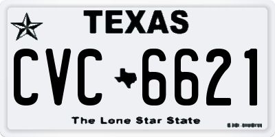 TX license plate CVC6621