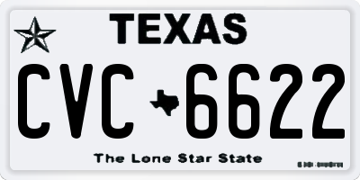 TX license plate CVC6622