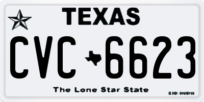 TX license plate CVC6623