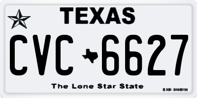 TX license plate CVC6627