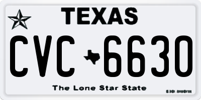 TX license plate CVC6630