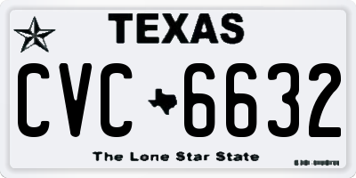 TX license plate CVC6632