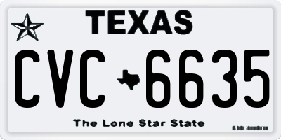 TX license plate CVC6635