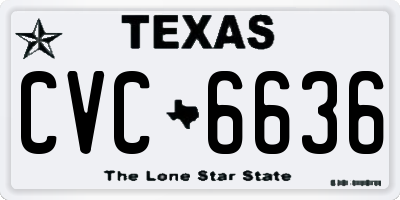 TX license plate CVC6636