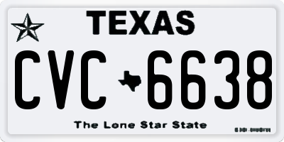 TX license plate CVC6638