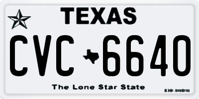 TX license plate CVC6640