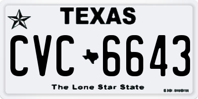 TX license plate CVC6643