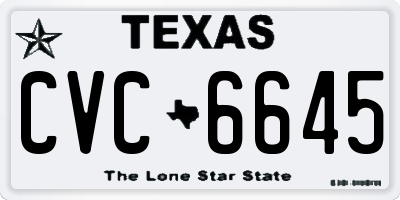 TX license plate CVC6645