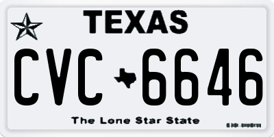 TX license plate CVC6646