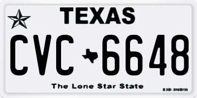 TX license plate CVC6648