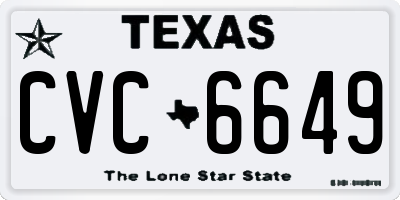 TX license plate CVC6649