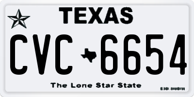 TX license plate CVC6654