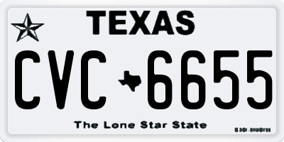 TX license plate CVC6655