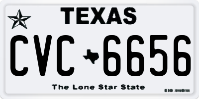 TX license plate CVC6656