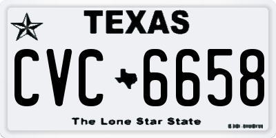 TX license plate CVC6658