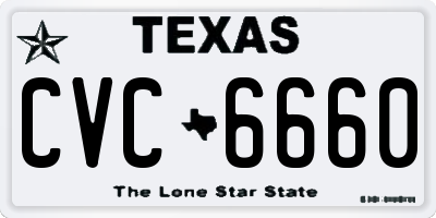 TX license plate CVC6660