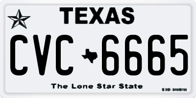 TX license plate CVC6665