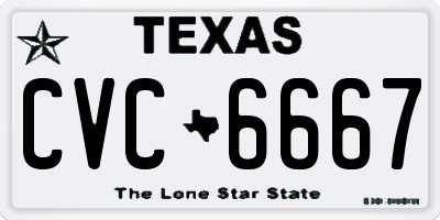 TX license plate CVC6667