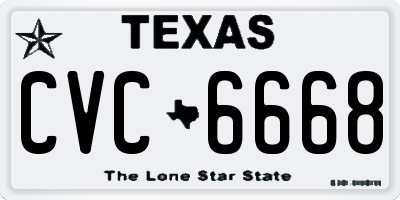 TX license plate CVC6668