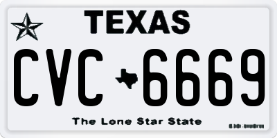 TX license plate CVC6669