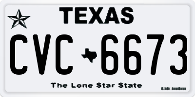 TX license plate CVC6673