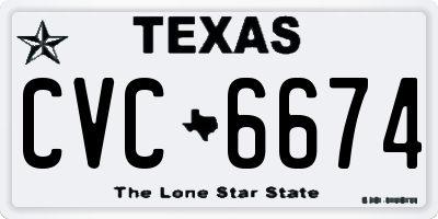 TX license plate CVC6674