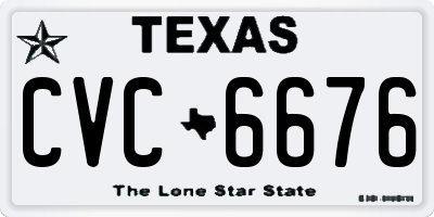 TX license plate CVC6676