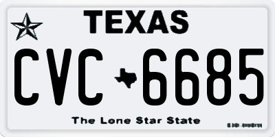 TX license plate CVC6685