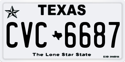 TX license plate CVC6687