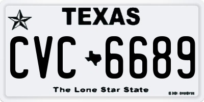 TX license plate CVC6689