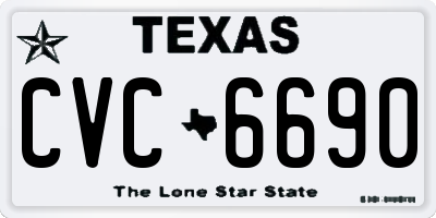 TX license plate CVC6690