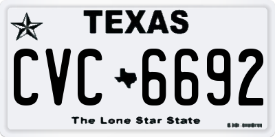 TX license plate CVC6692