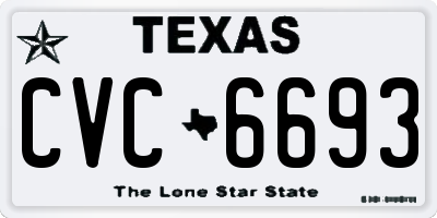 TX license plate CVC6693