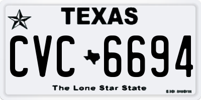 TX license plate CVC6694