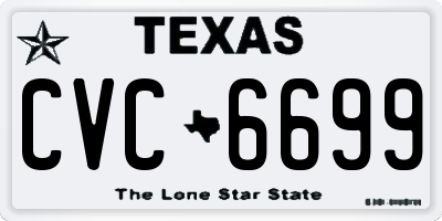 TX license plate CVC6699