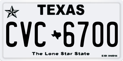 TX license plate CVC6700