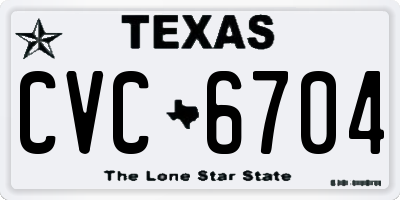 TX license plate CVC6704