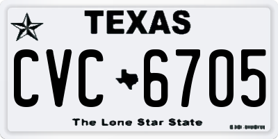 TX license plate CVC6705
