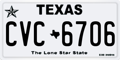 TX license plate CVC6706