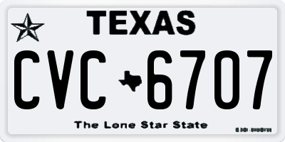 TX license plate CVC6707