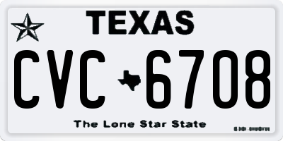 TX license plate CVC6708