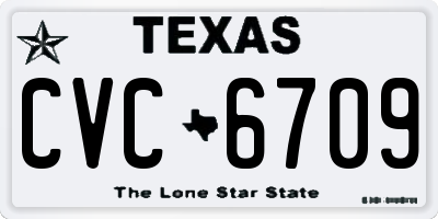 TX license plate CVC6709