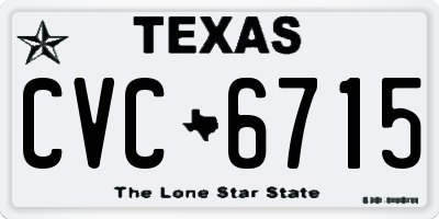 TX license plate CVC6715